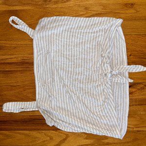 White and Beige Striped Tank